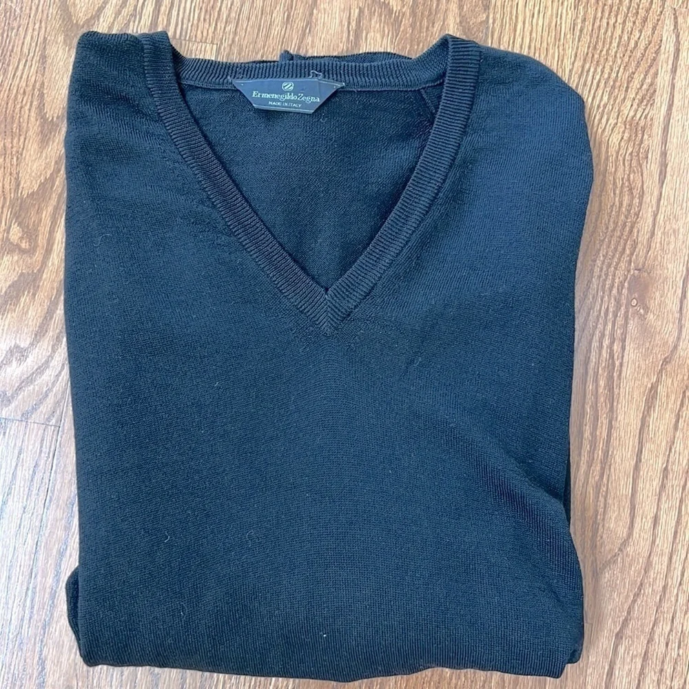 Ermenegildo Zegna Black Sweater size 52V Large